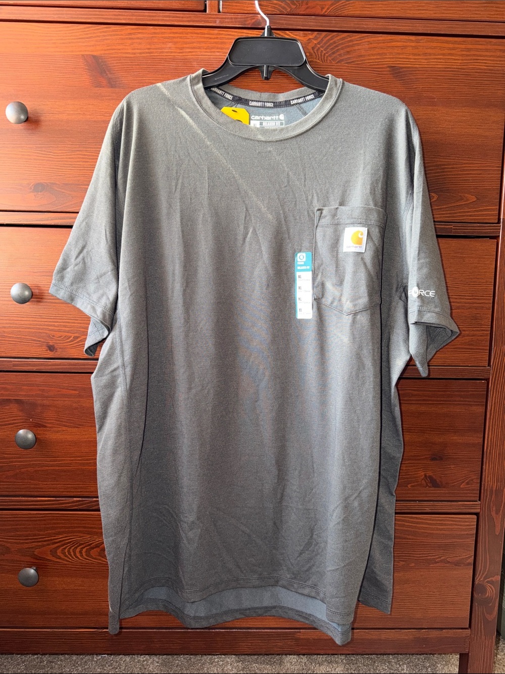 Carhartt Men's Short Sleeve Pocket T-Shirt — Charcoal Gray
